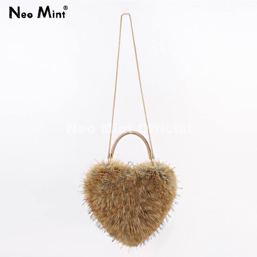Women Bags Ru - Neo Mint Luxury Faux Raccoon Fur