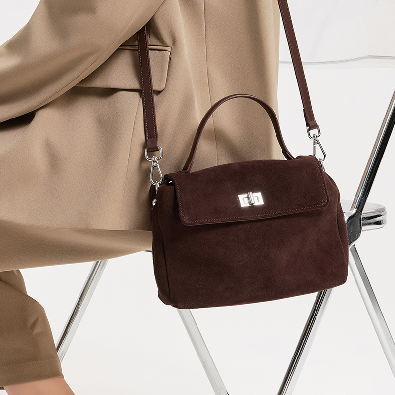 Women Bags On Sale - Natural Suede Women's Handbag Genuine Leather