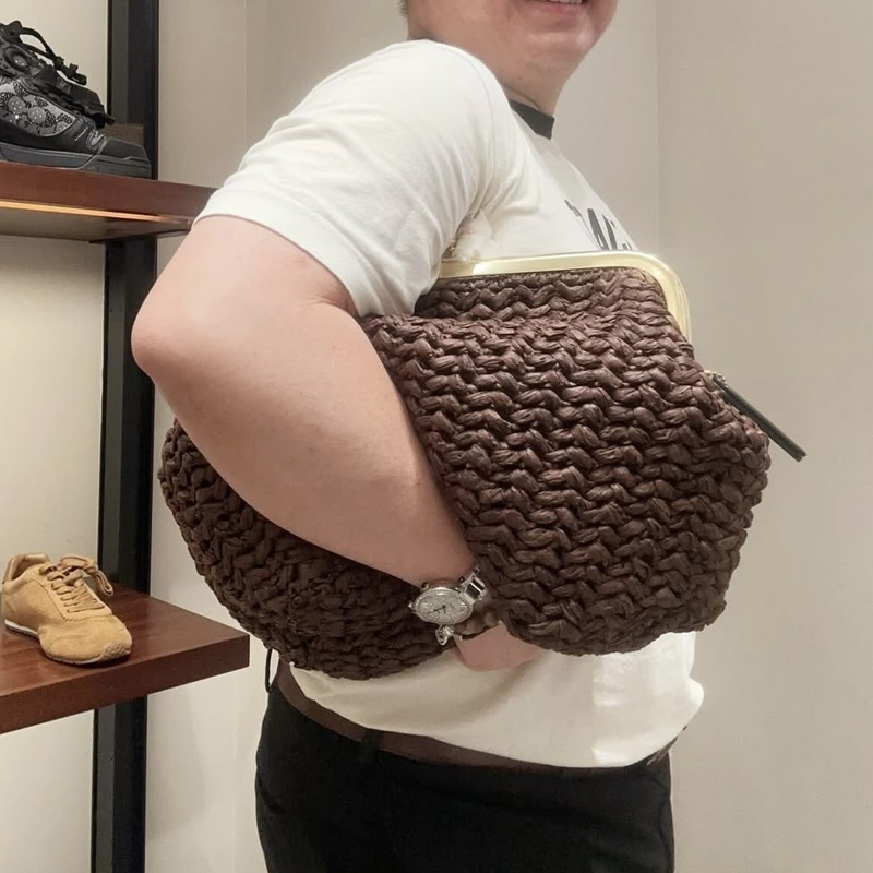 Hand-Woven Kisslock Frame Shou - огляд і ціна Women'S Raffia Bags