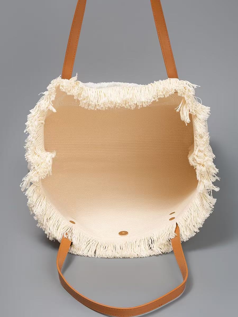 Raffia Tote Bag with Colorful  - огляд і ціна Women'S Raffia Bags