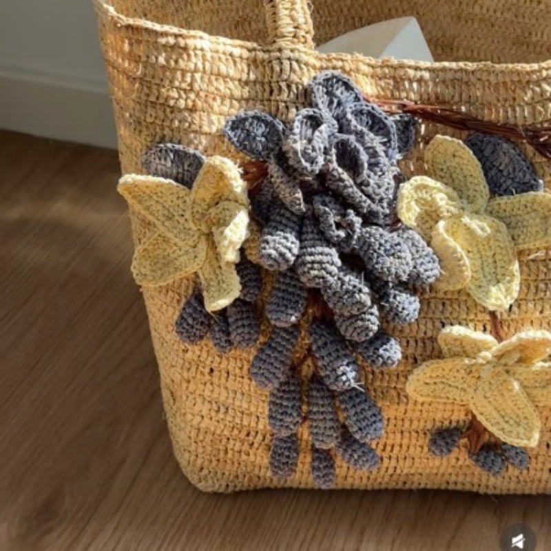 New Handmade Raffia 3d Rose Ha - огляд і ціна Women'S Raffia Bags