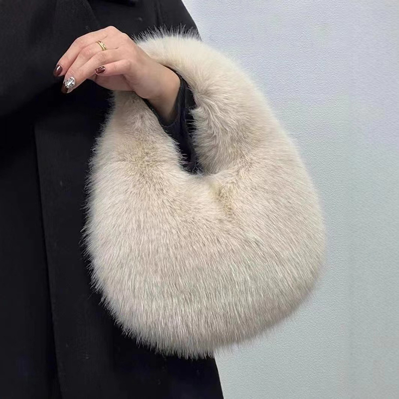 Fashion Soft Plush Half Moon B - огляд і ціна Women Bags On Sale