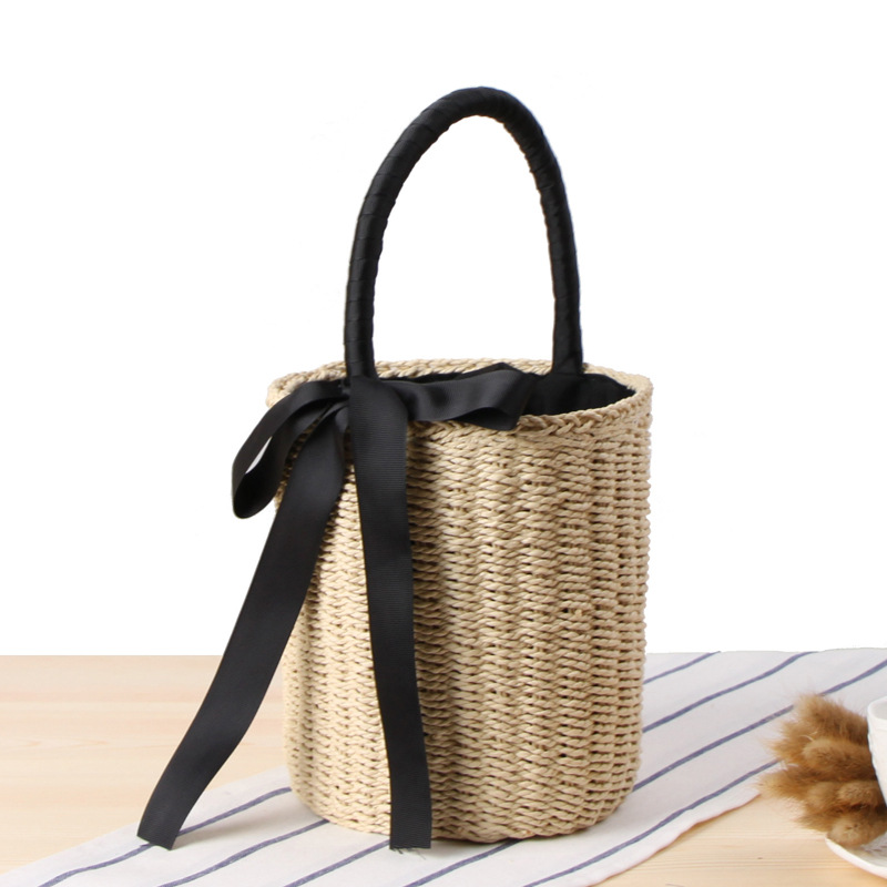Hand-made Bucket Straw Bag Top - огляд і ціна Women'S Raffia Bags
